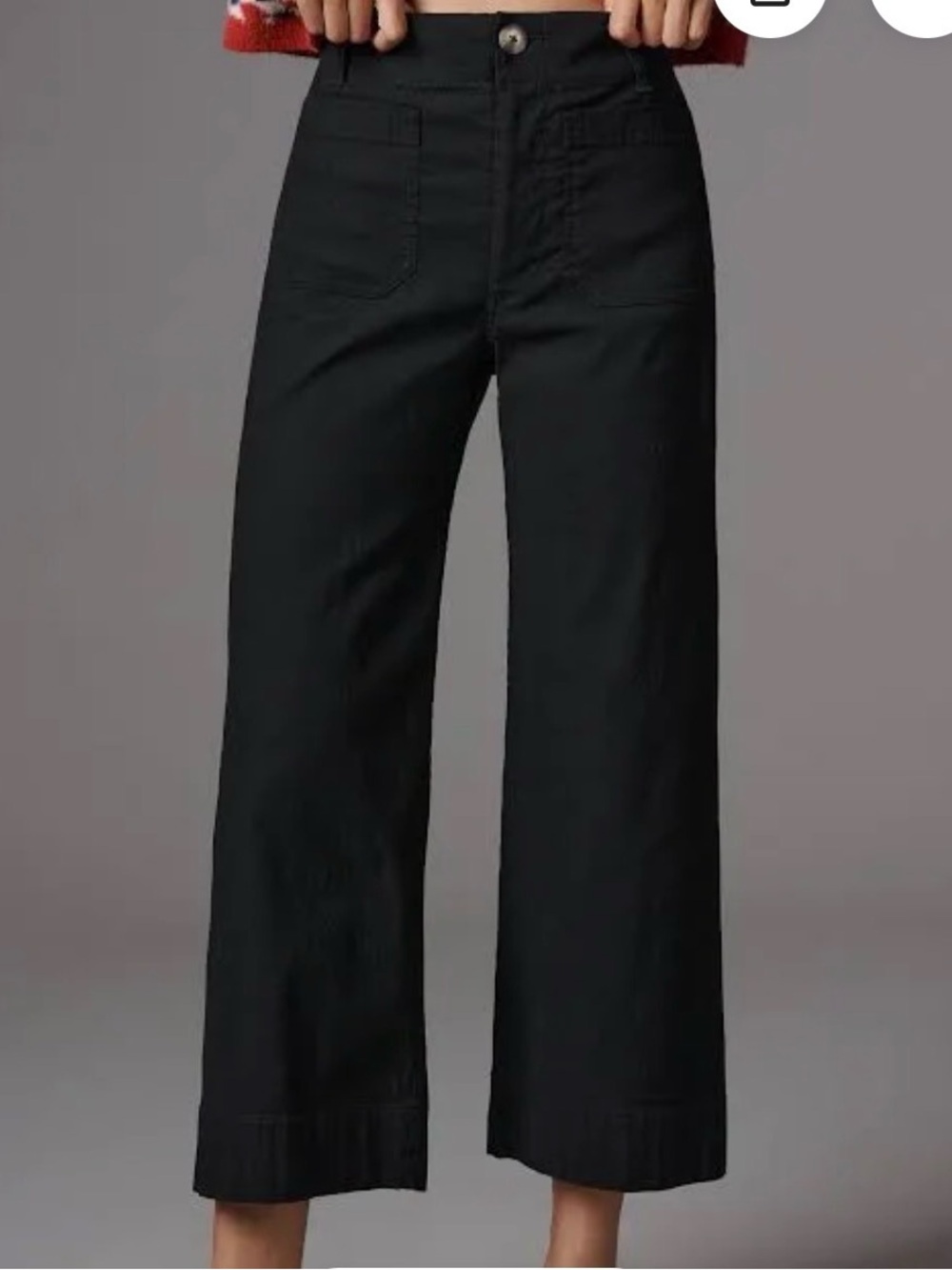 Anthropologie Maeve The Colette Crop Wide-Leg Black Pants - Size 27